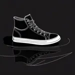 black canvas high-top sneakers with white toecaps image